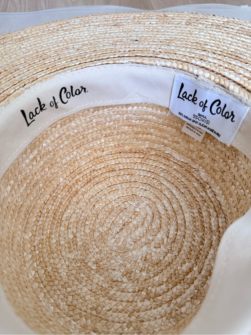 Lack Of Color The Spencer Wide Brimmed Natural Straw Boater with Black Band - Picture 4 of 5